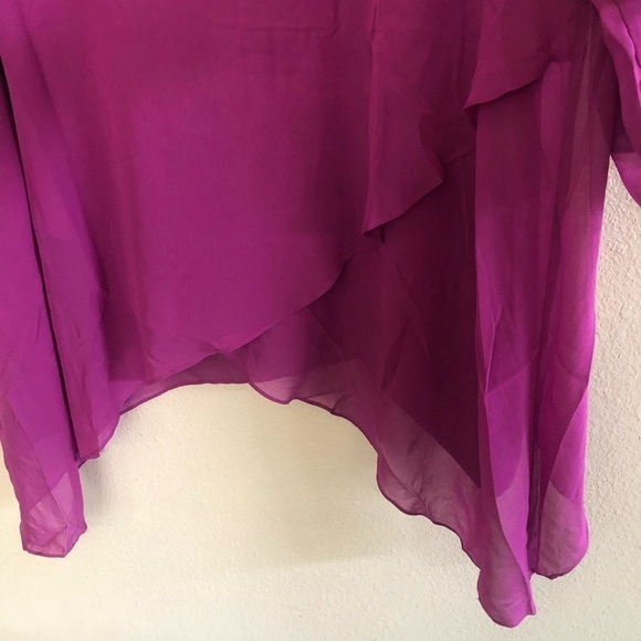 Avenue Studio Women’s Hanna Magenta V-Neckline Layered Top Plus Size 26/28 - Picture 5 of 15